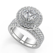Kaylen Double Halo Pave Gala Round Cut Diamond Engagement Ring - Nivetta